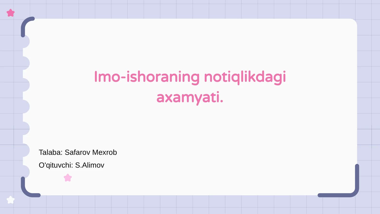 Imo-ishoraning notiqlikdagi axamyati