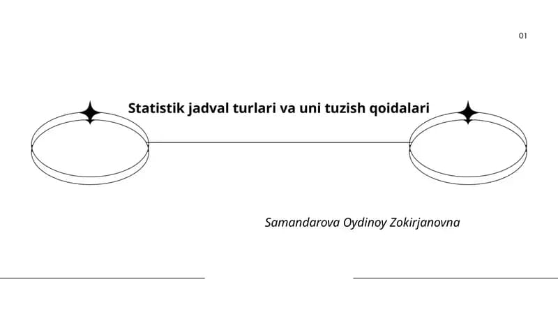 Statistik jadval turlari va uni tuzish qoidalari