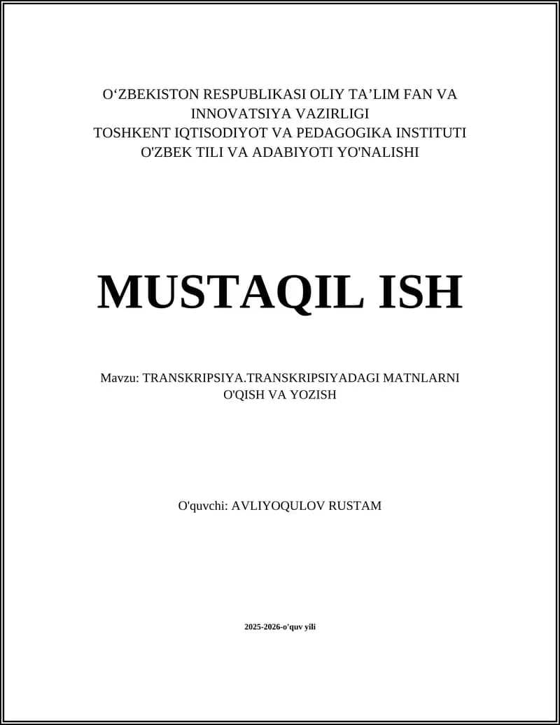 TRANSKRIPSIYA