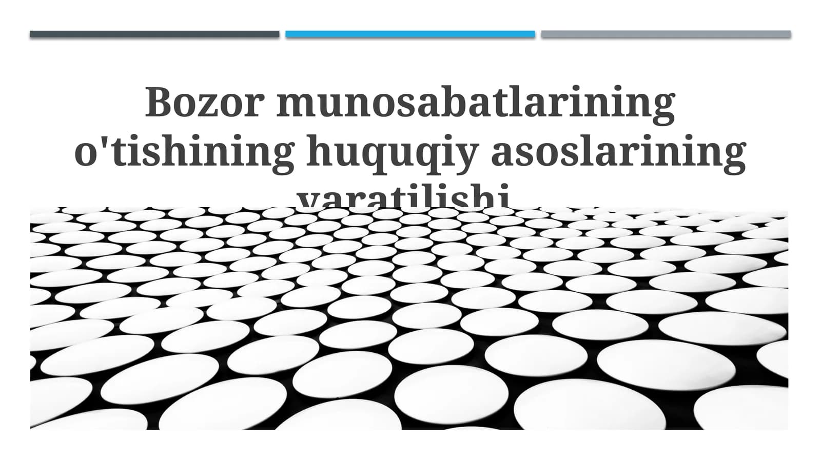 Bozor munosabatlarining o'tishining huquqiy asoslarining yaratilishi
