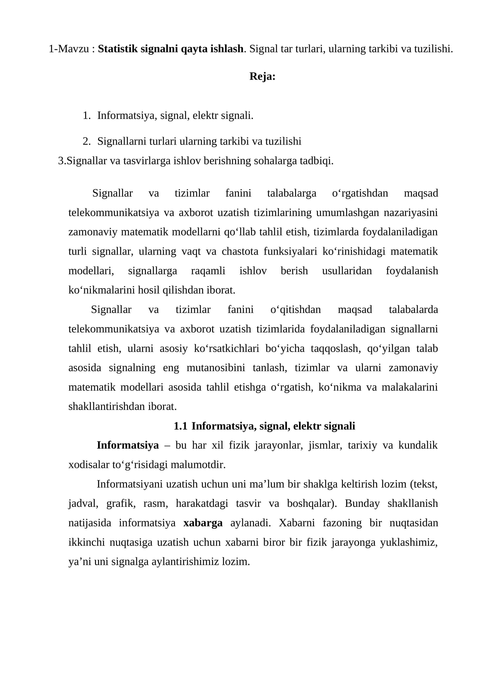Statistik signalni qayta ishlash