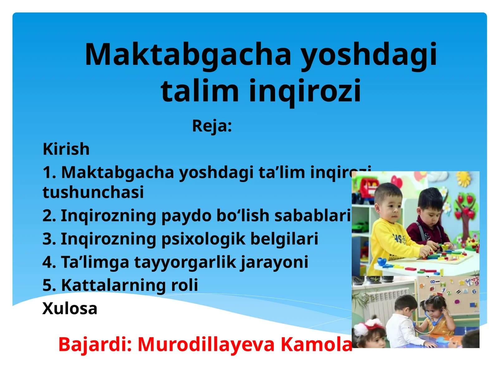 Maktabgacha yoshdagi talim inqirozi