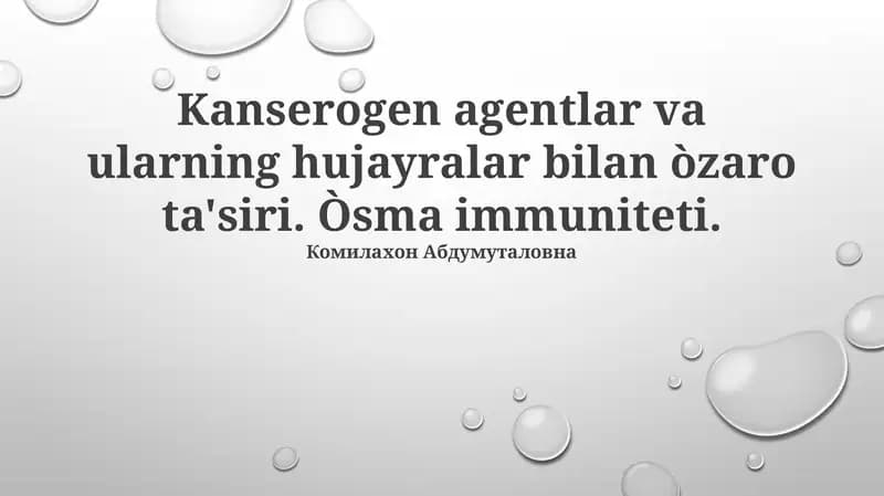 Kanserogen Moddalar: Turlari va Mexanizmlari