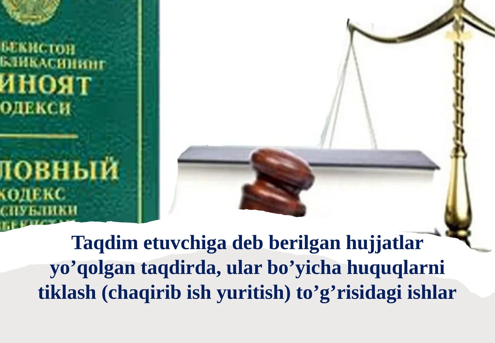 Taqdim etuvchiga deb berilgan hujjatlar yo’qolgan taqdirda, ular bo’yicha huquqlarni t