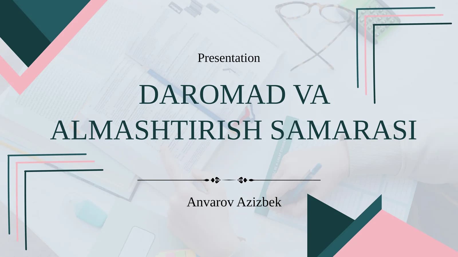 DAROMAD VA ALMASHTIRISH SAMARASI