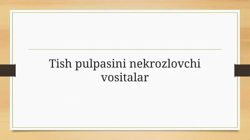 Pulpa nekrozlovchi vositalar