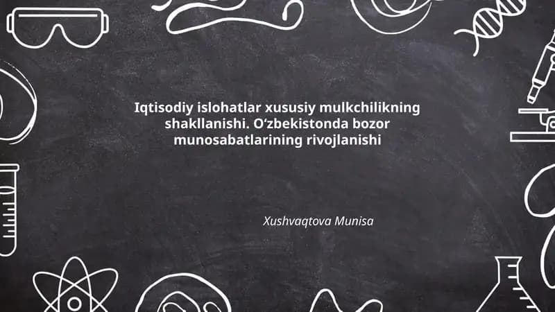 Iqtisodiy islohatlar xususiy mulkchilikning shakllanishi