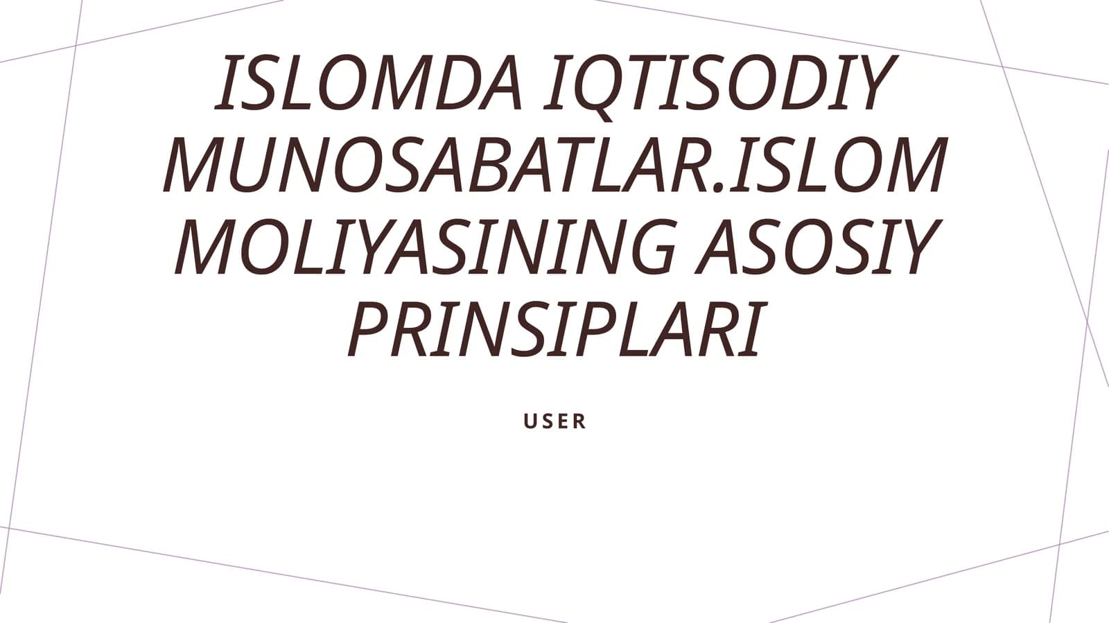 Islomda iqtisodiy munosabatlar