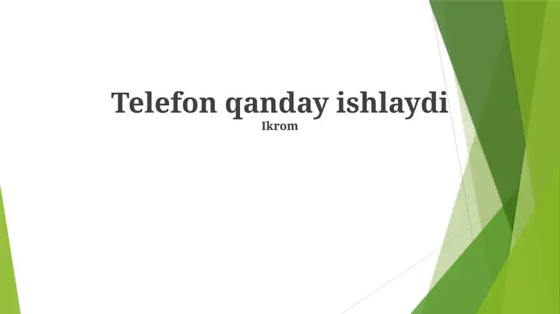 Telefon qanday ishlaydi