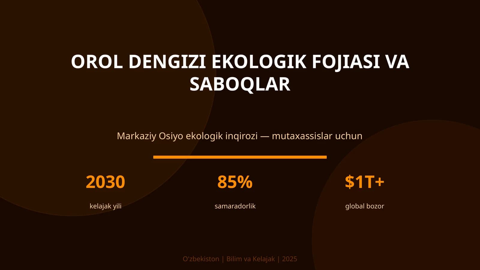 Orol Dengizi Ekologik Fojiasi va Saboqlar