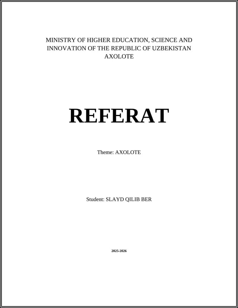 AXOLOTE REFERAT