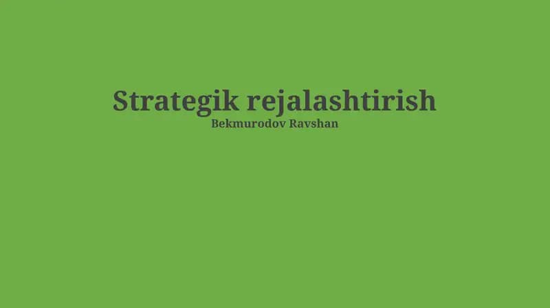 Strategik rejalashtirish