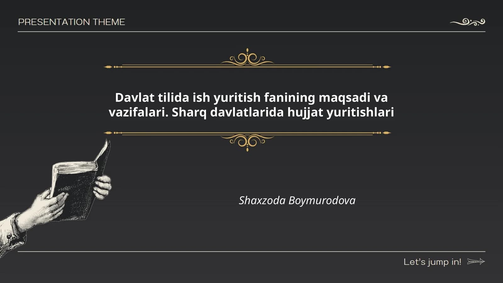 Davlat tilida ish yuritish fanining maqsadi va vazifalari