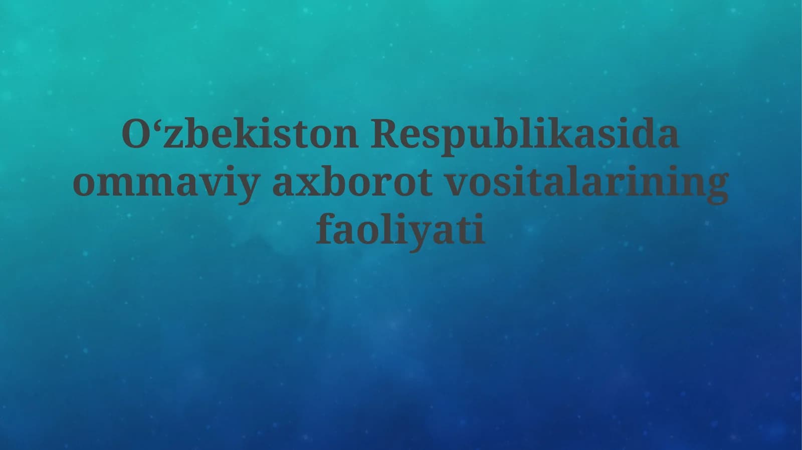 O'zbekistonda Ommaviy Axborot Vositalari: Tarix va Qonunchilik Asoslari