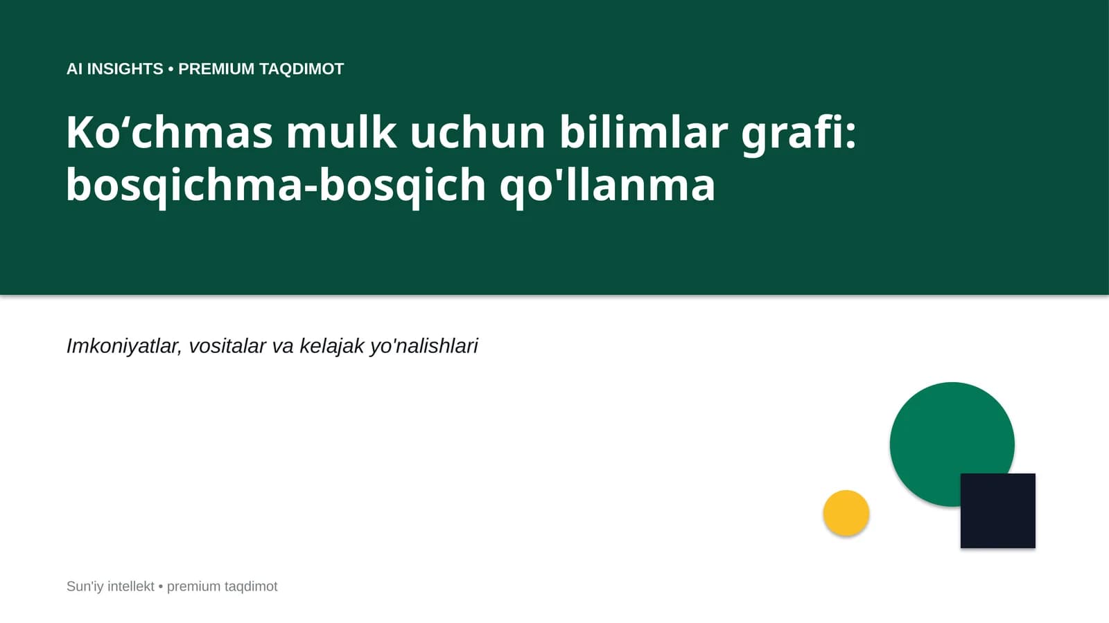 Koʻchmas mulk uchun bilimlar grafi: bosqichma-bosqich qo'llanma