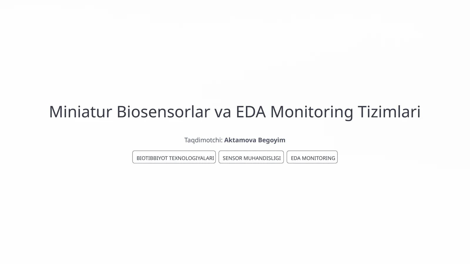 Miniatur Biosensorlar va EDA Monitoring Tizimlari