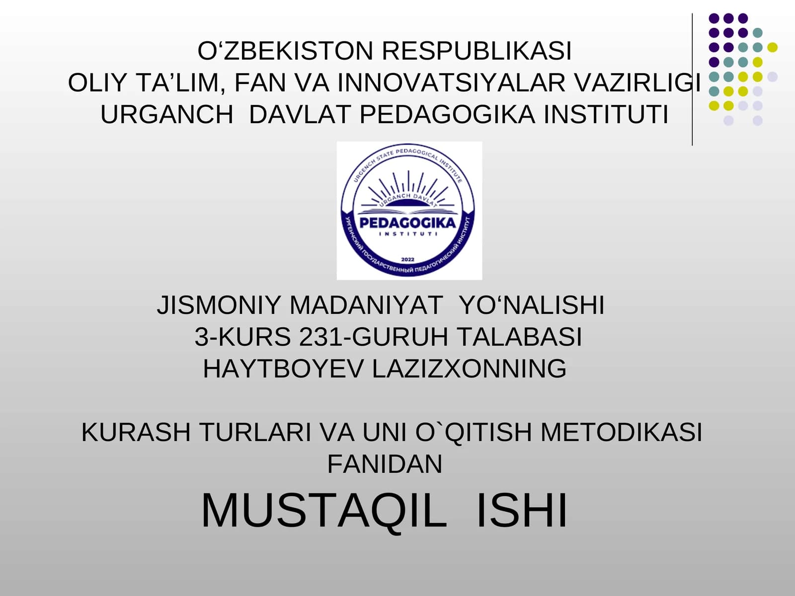 SAMBO KURASHINING PAYDO BO`LISHI VA RIVOJLANISH TARIXI