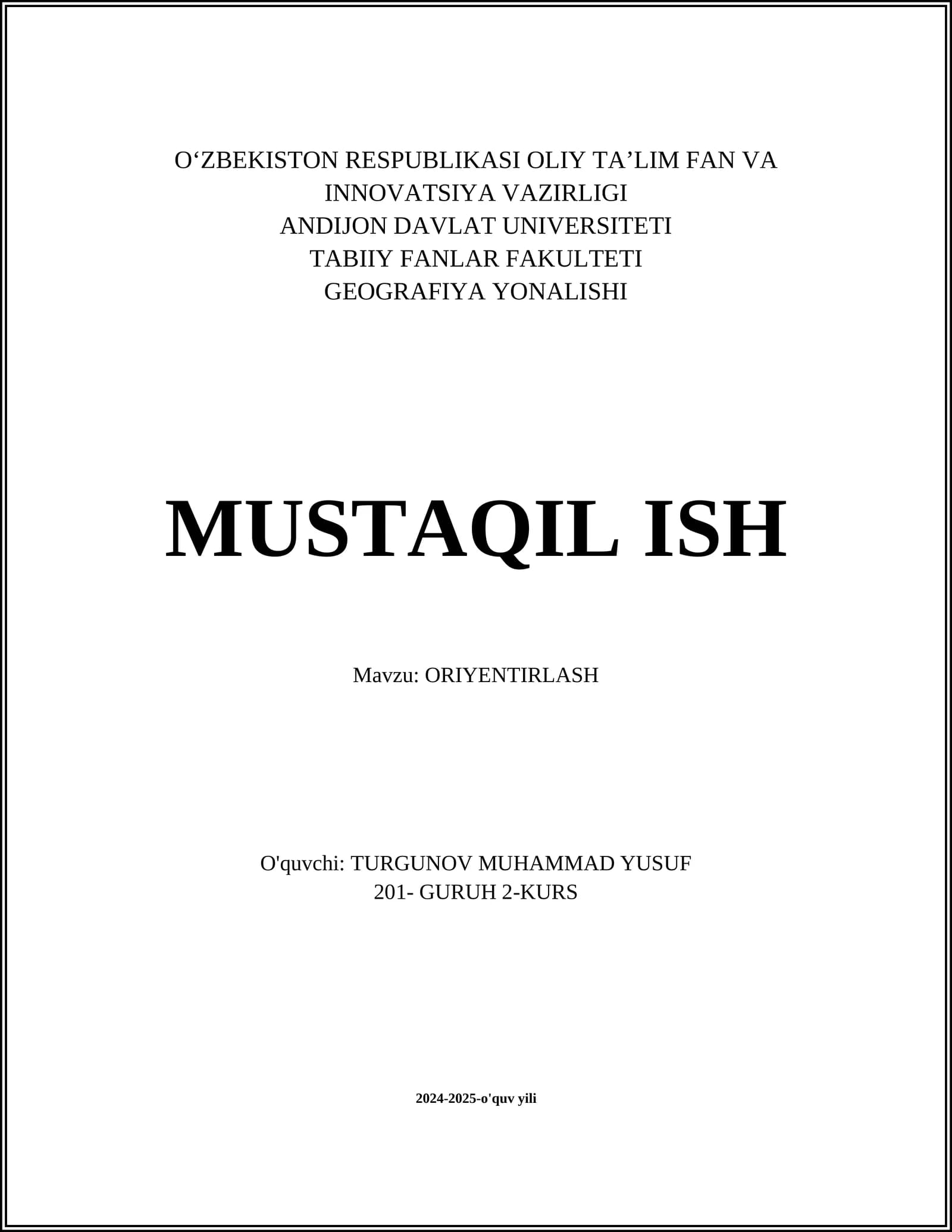 ORIYENTIRLASH