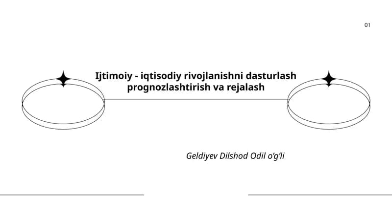 Ijtimoiy - iqtisodiy rivojlanishni dasturlash prognozlashtirish va rejalash