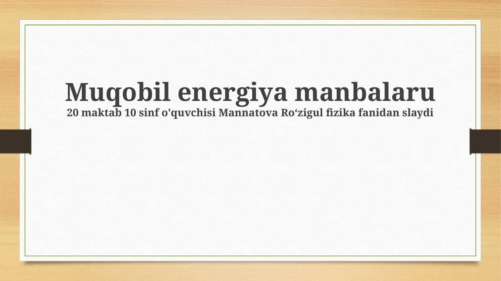 Muqobil energiya manbalaru