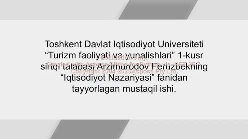 Iqtisodiyot Nazariyasi