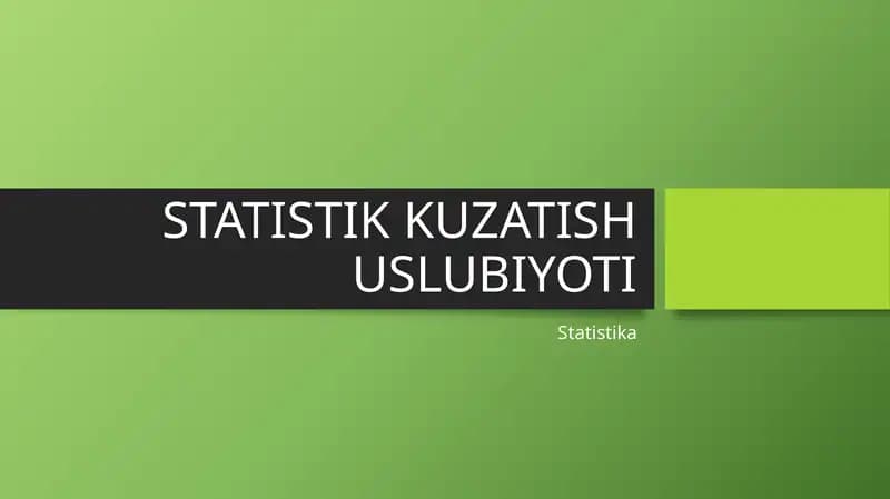 STATISTIK KUZATISH