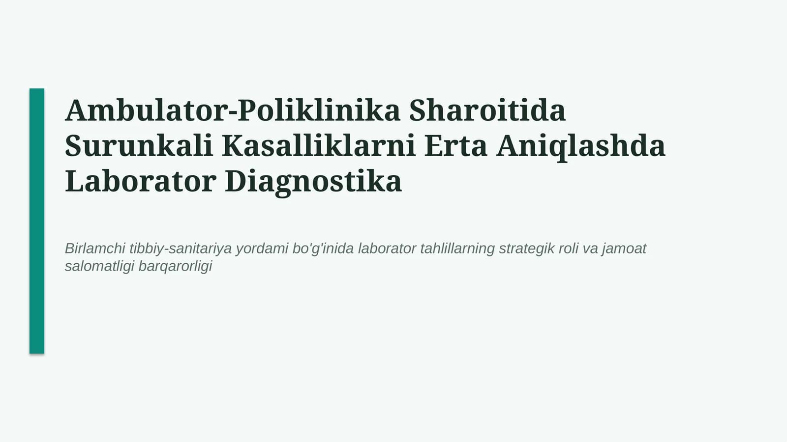 Surunkali kasalliklarda laborator diagnostika va erta aniqlash | 15 slayd