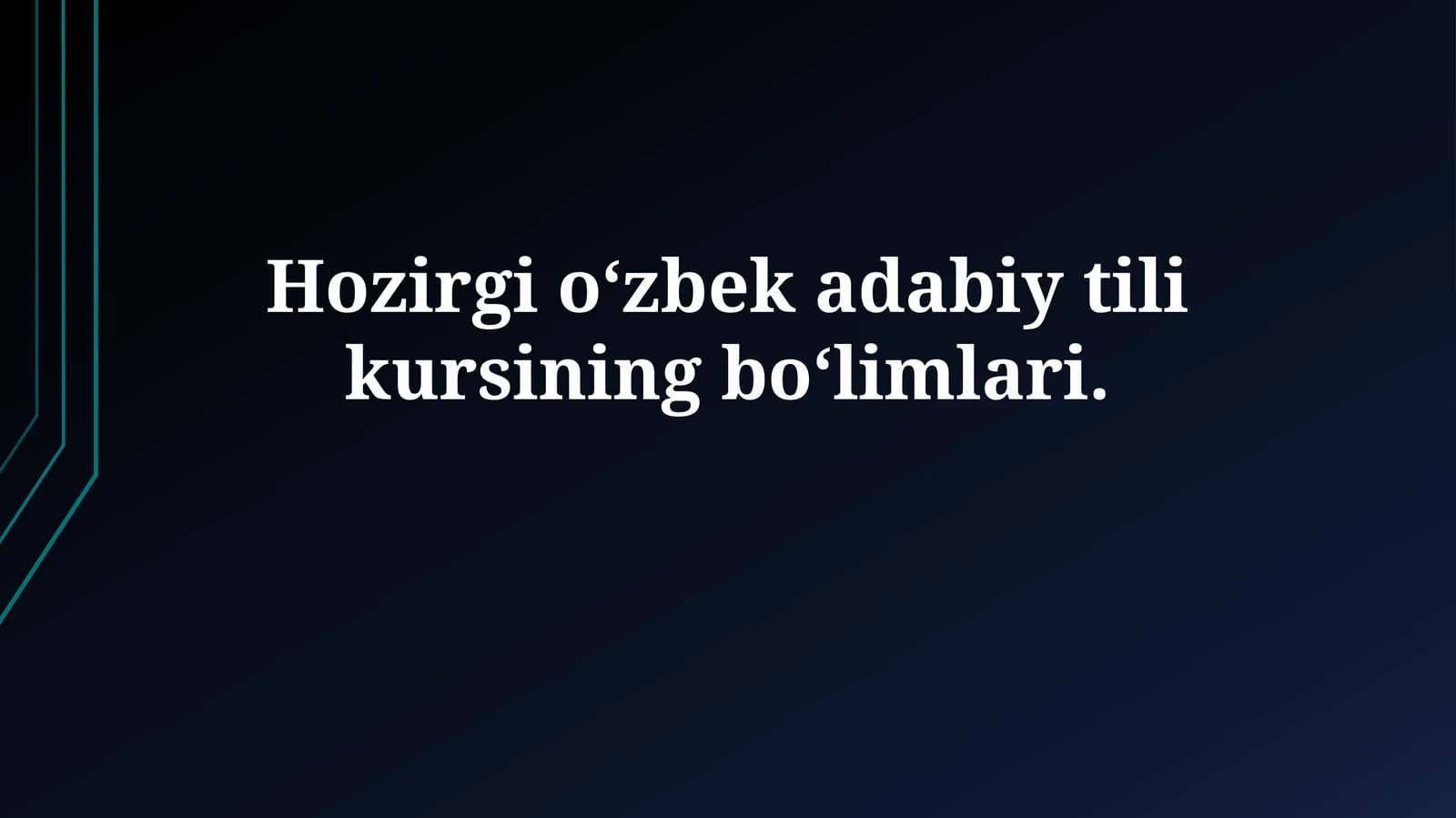 Hozirgi o‘zbek adabiy tili kursi