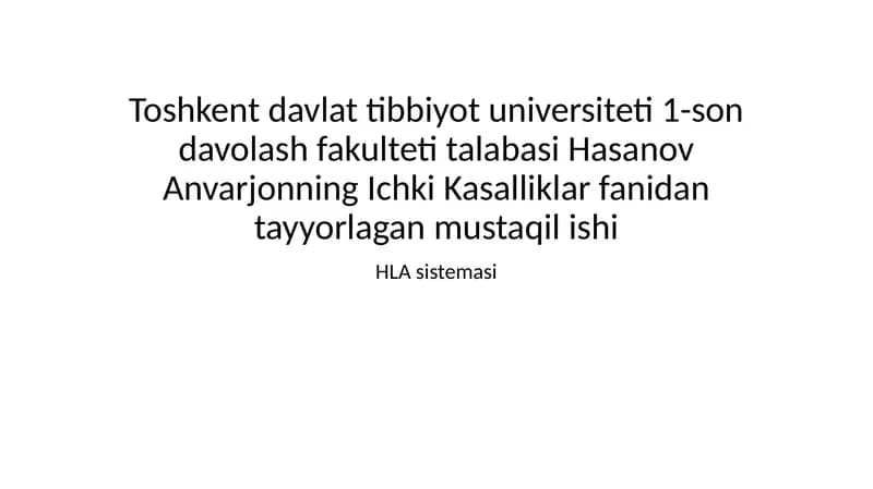 HLA immun sistemasi
