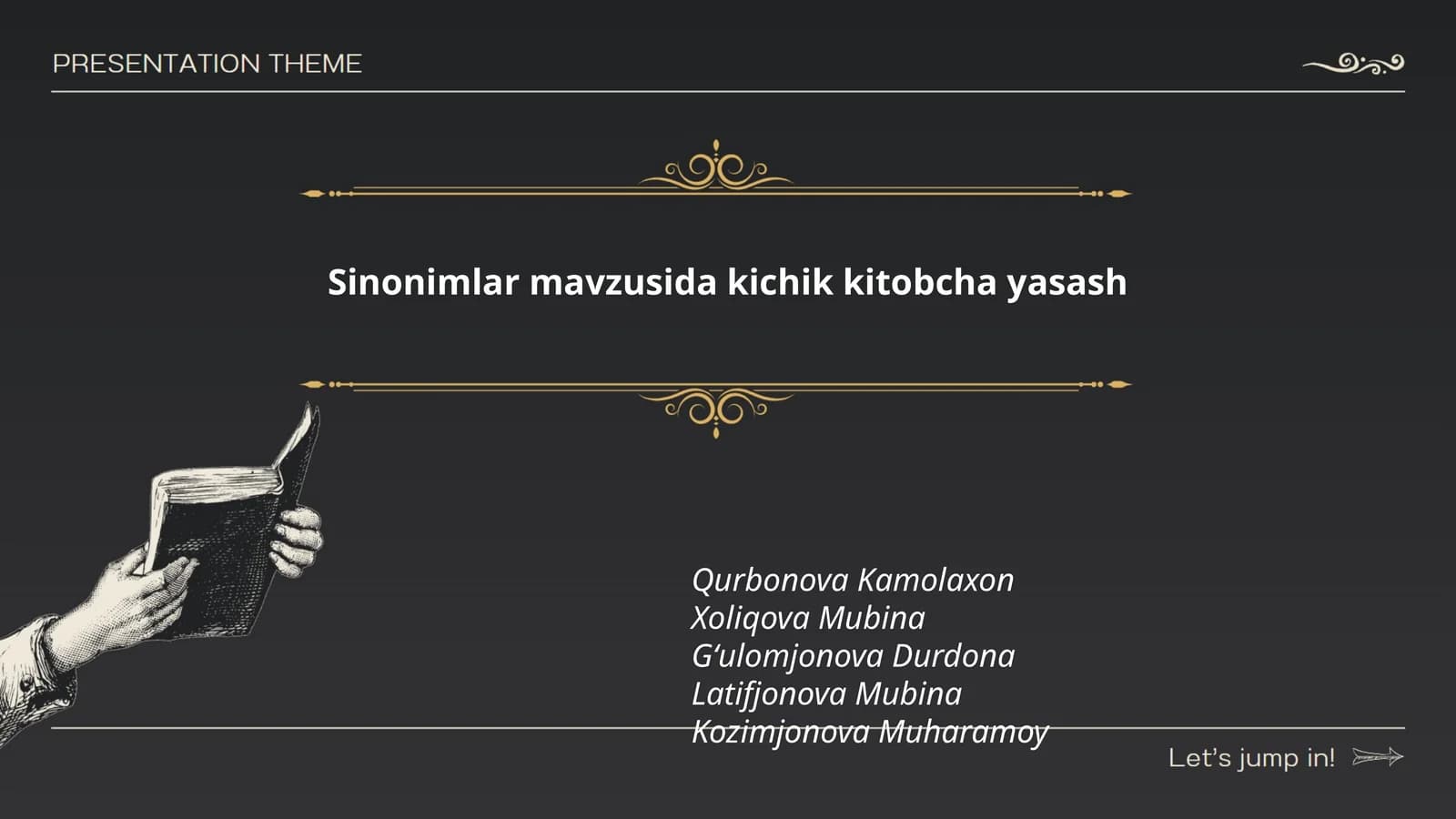 Sinonimlar mavzusida kichik kitobcha yasash