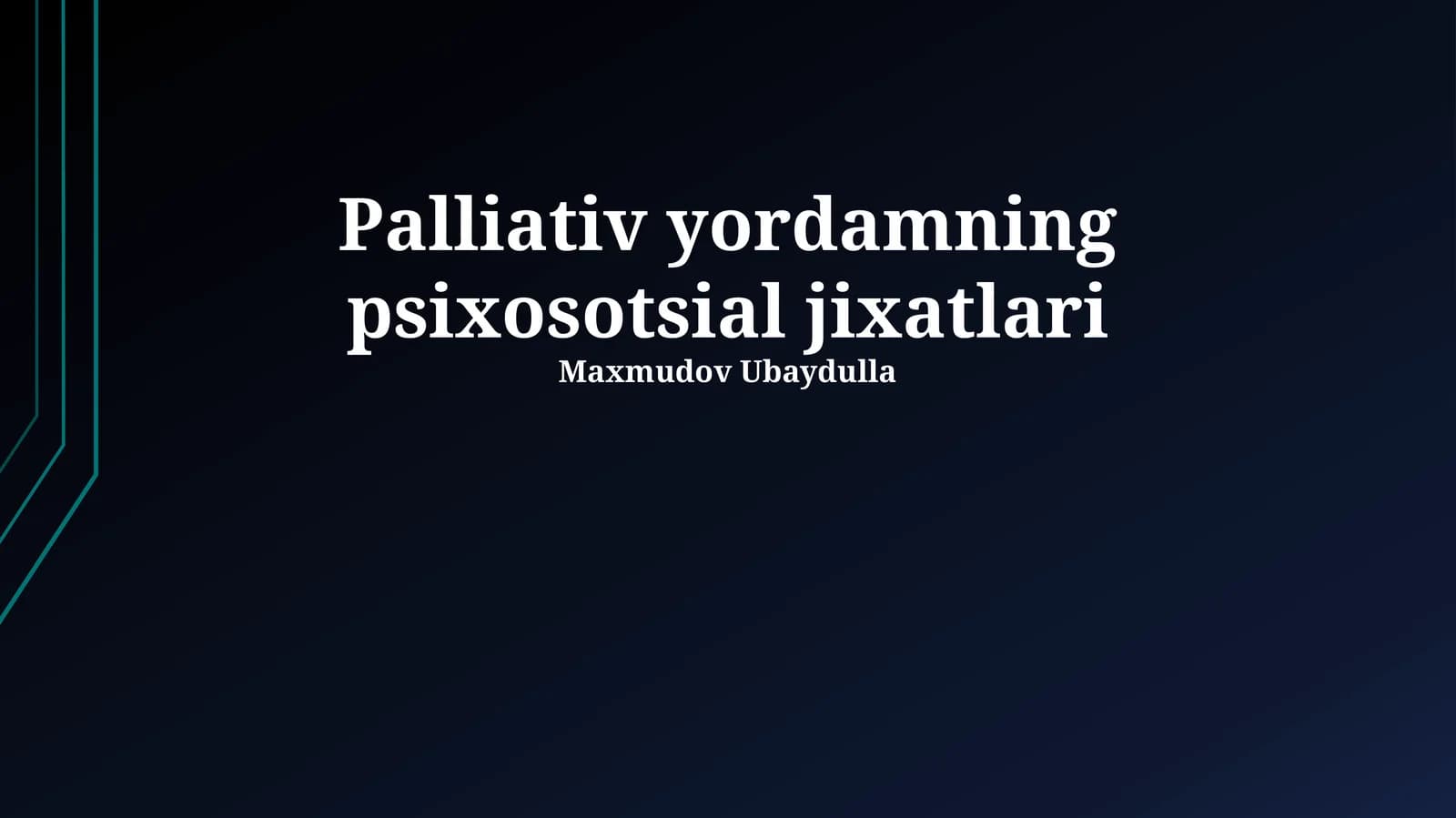 Palliativ yordamning psixosotsial jixatlari