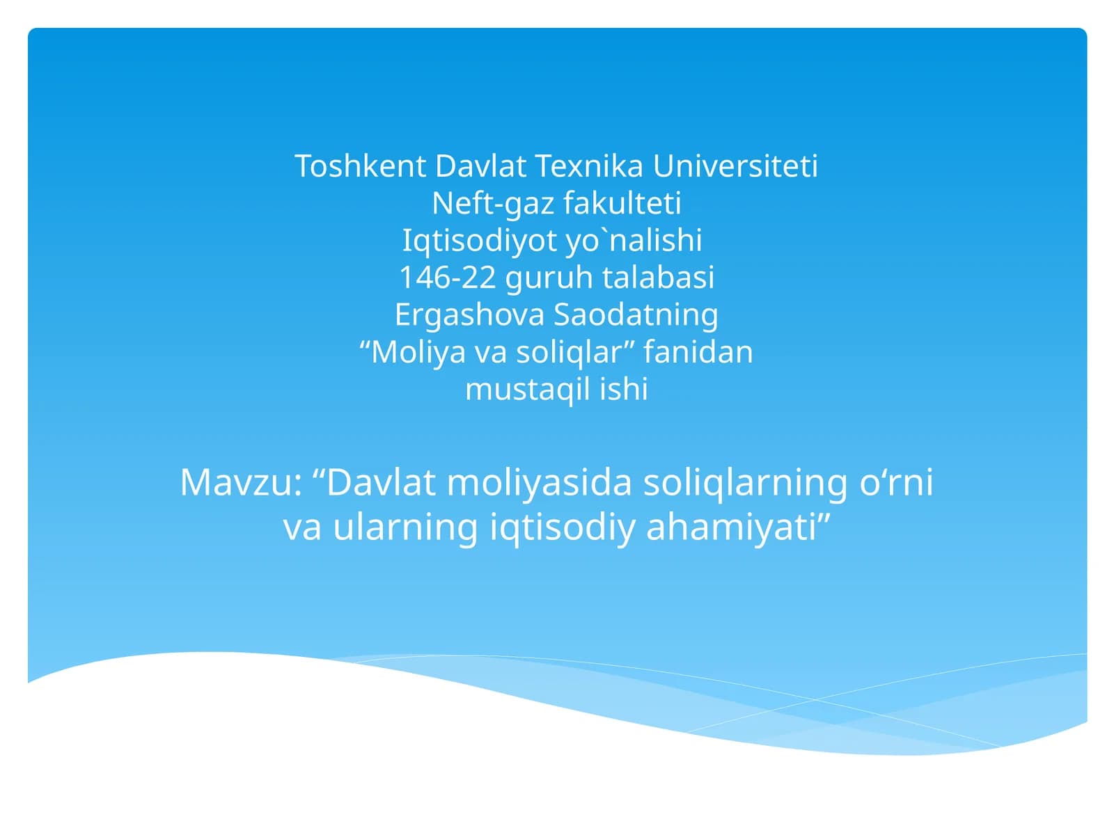 Davlatmoliyasi da soliq- budavlattomonidanjismoniyvayuridikshaxslardanqonunasosidamajburiyravishdaundiriladiganpulto‘lovi