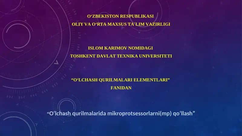O‘lchash qurilmalari elementlari
