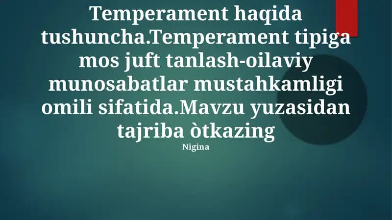 Temperament turlari