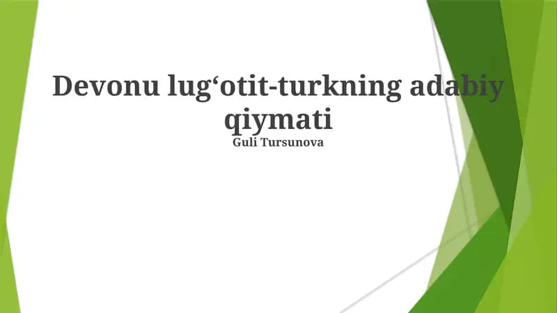 Devonu lugʻotit-turkning adabiy qiymati