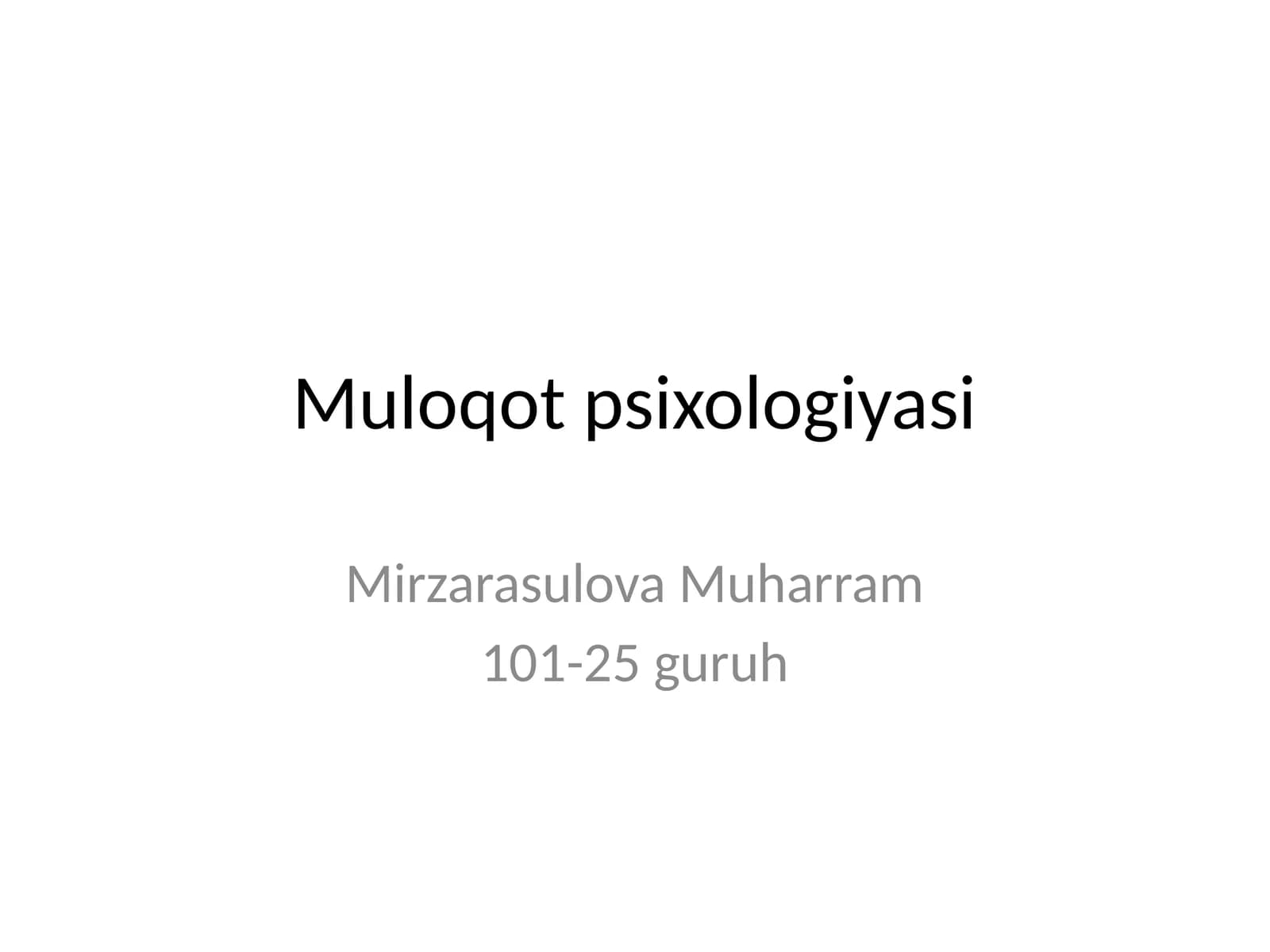 Muloqot psixologiyasi