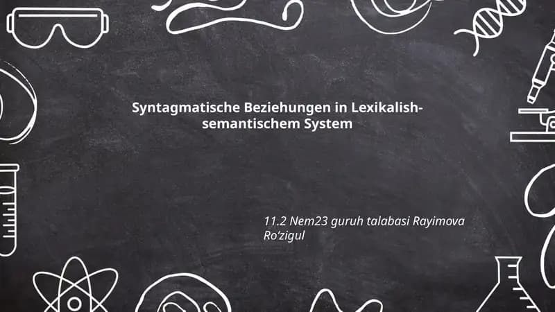 Syntagmatische Beziehungen in Lexikalish-semantischem System