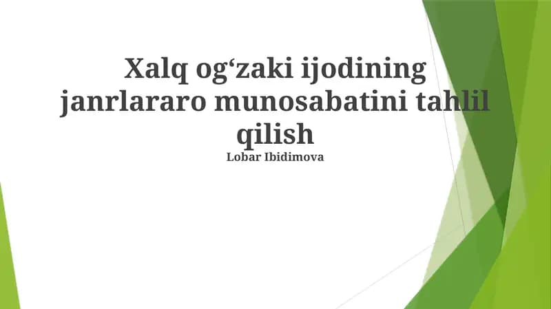 Folklor va afsona uyg'unligi