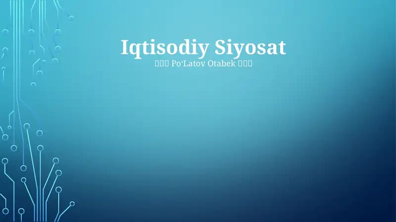Iqtisodiy Siyosat