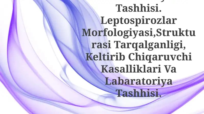 Leptospirozlar Morfologiyasi, tuzilishi