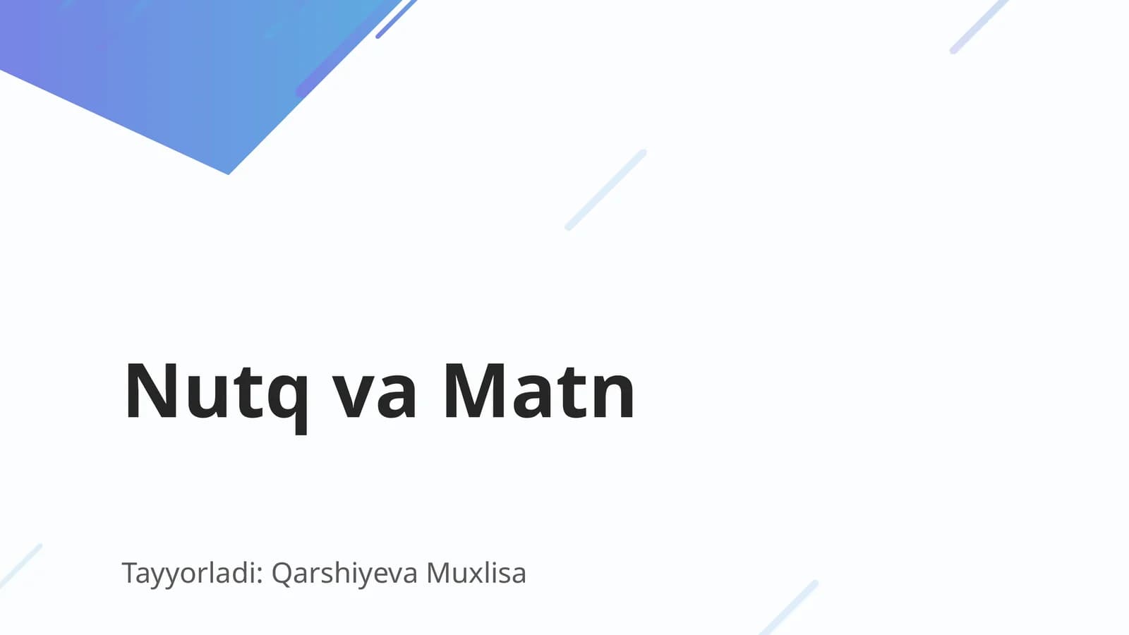 Nutq va Matn
