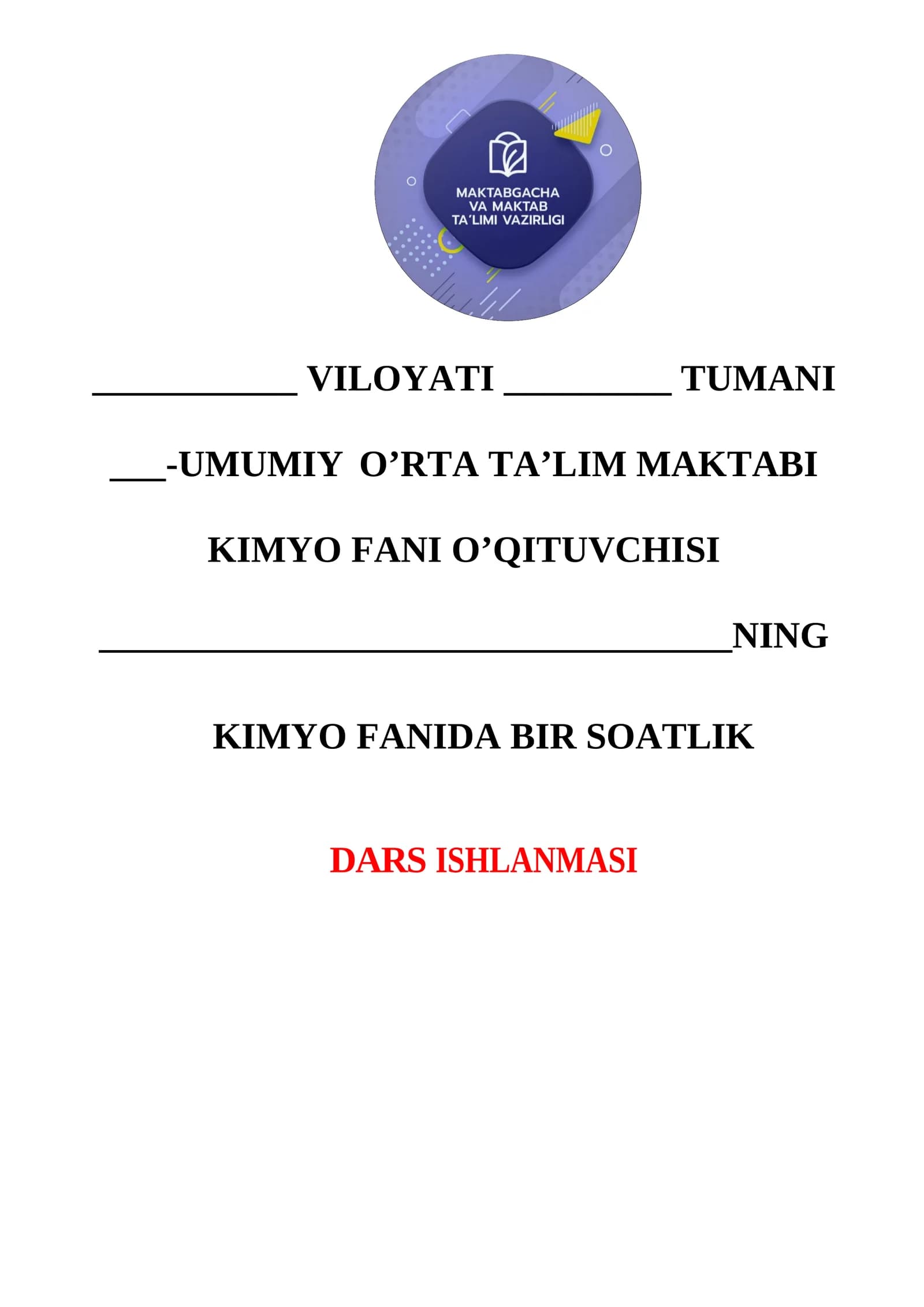 7-sinf kimyo Kislotali yomg’irlar Dars Ishlanmasi