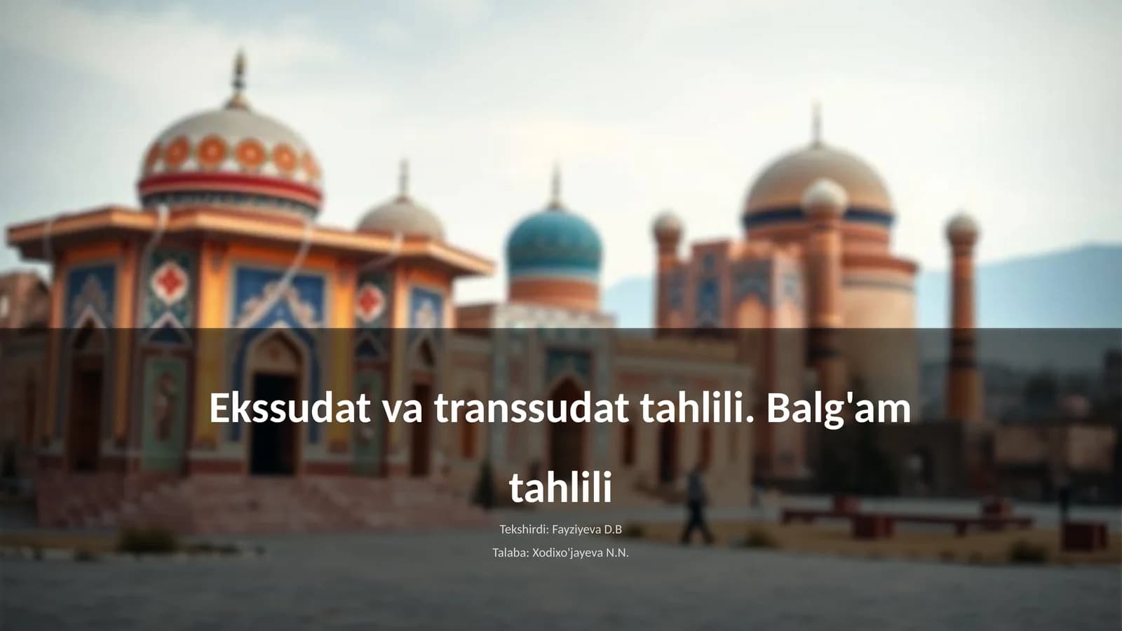 Ekssudat va transsudat tahlili