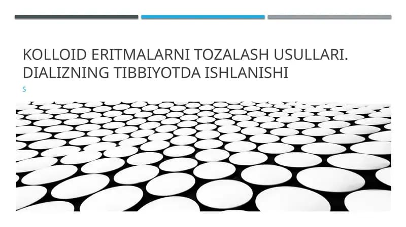 Kolloideritmalarni tozalash usullari