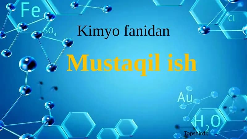 Kimyo va atrof muhit kimyosi