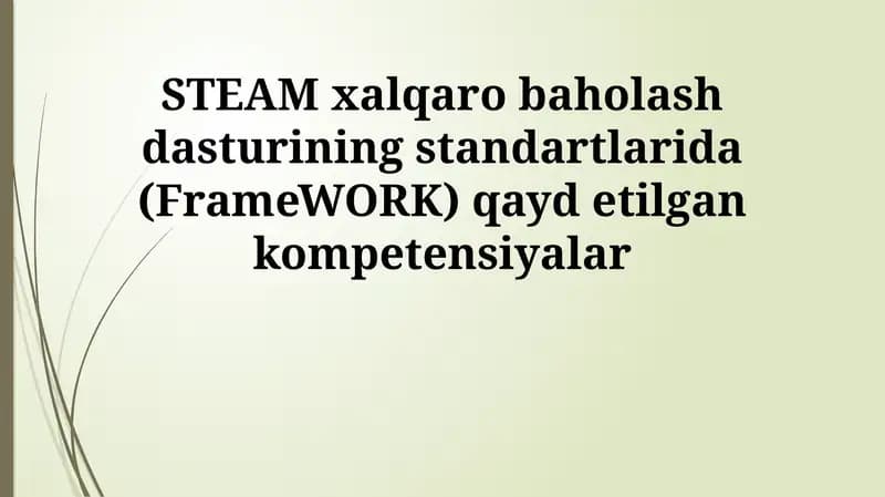 STEAM xalqaro baholash dasturi