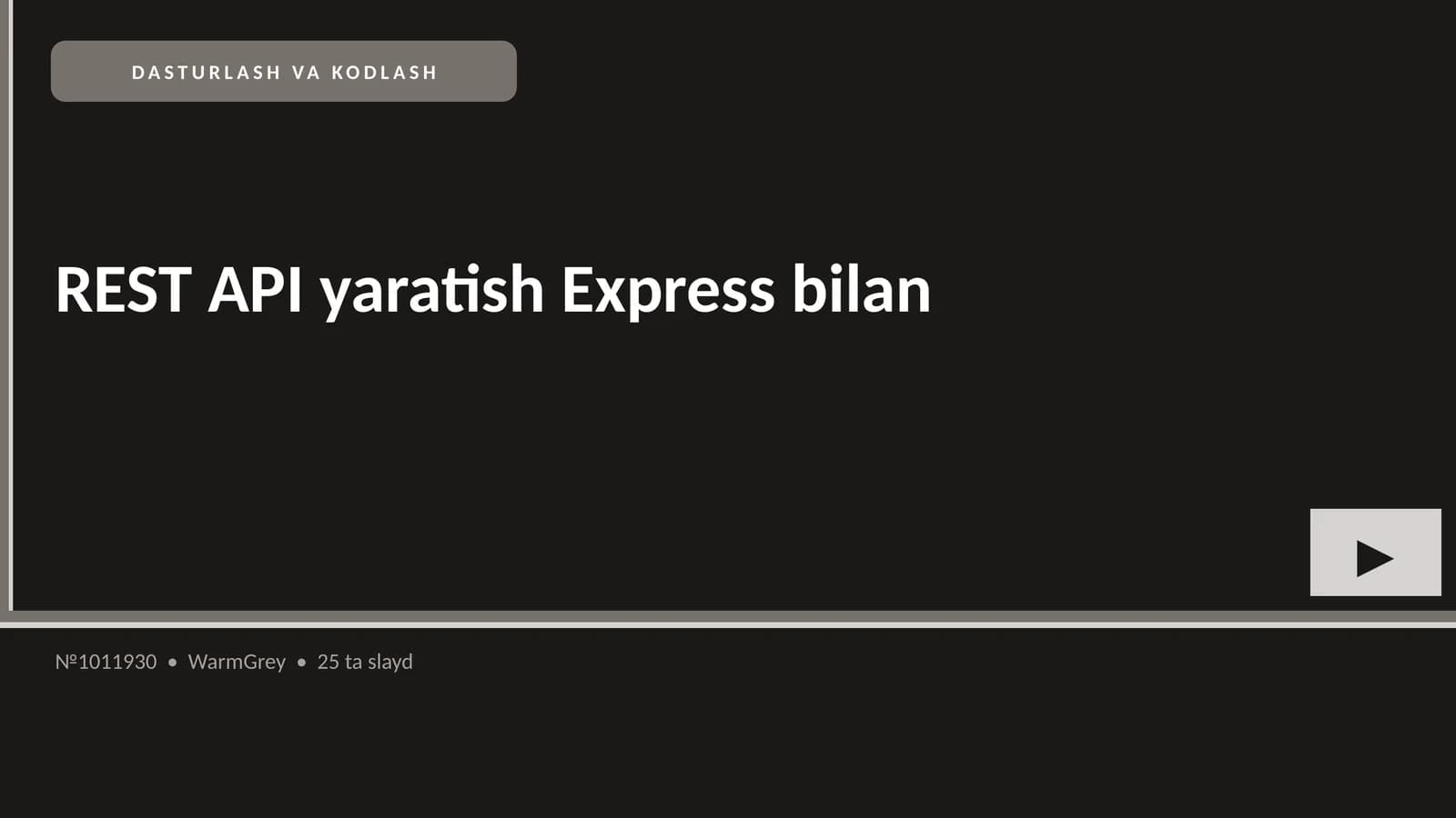 REST API yaratish Express bilan