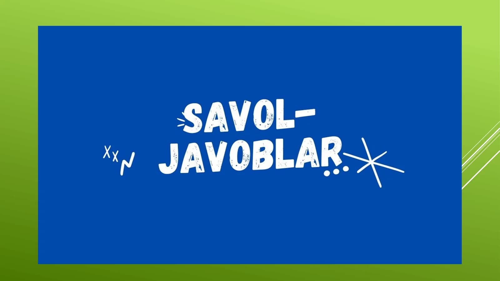 Ingichka va Qalin savol javob metodi
