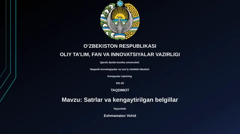 Chiziqlar va kengaytirilgan belgillar