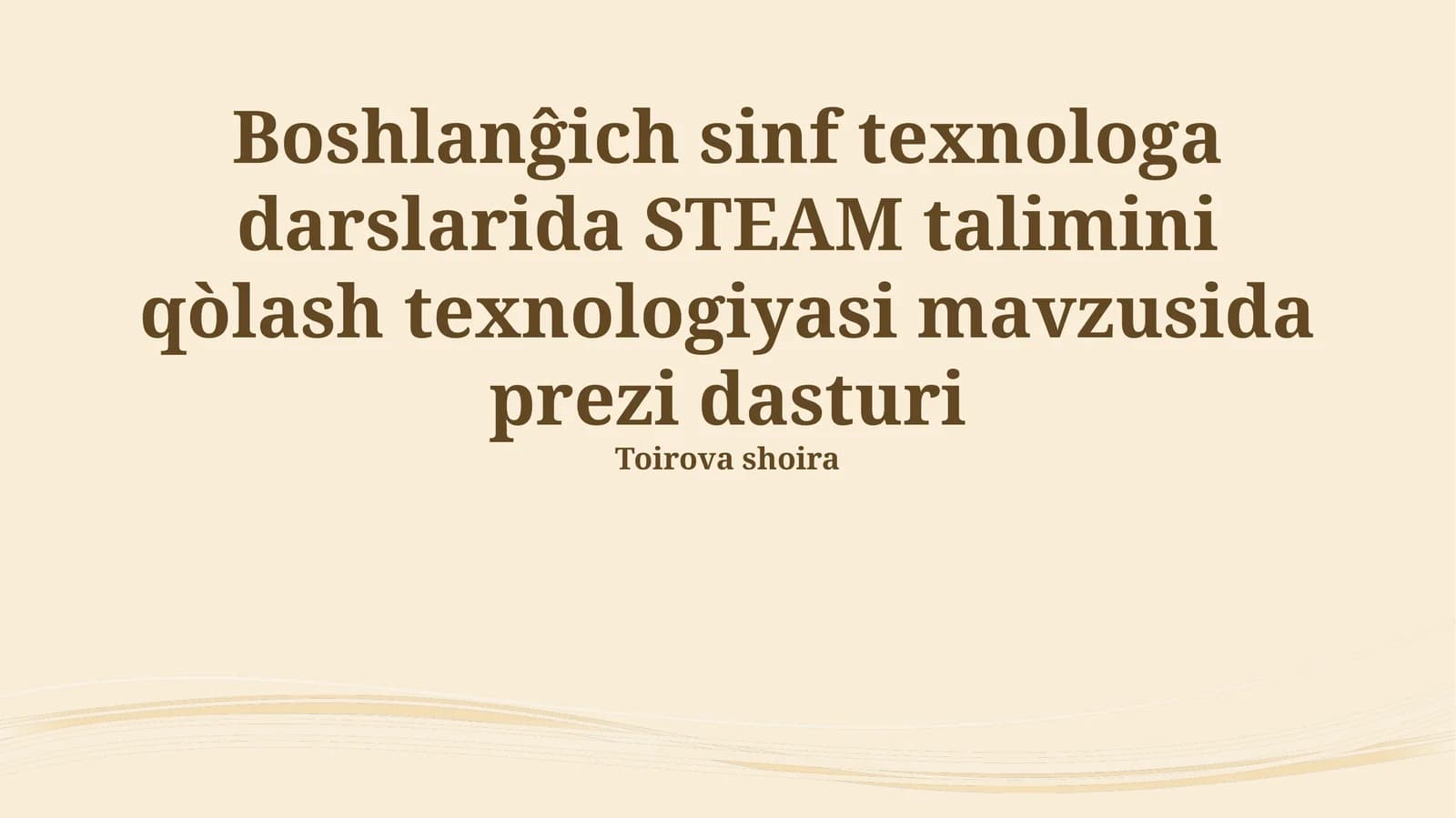 STEAM ta'limi Prezi dasturi